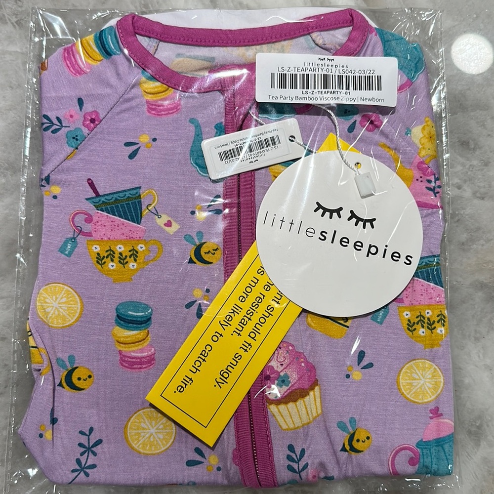 Little Sleepies Zippies - Tea Party - Newborn